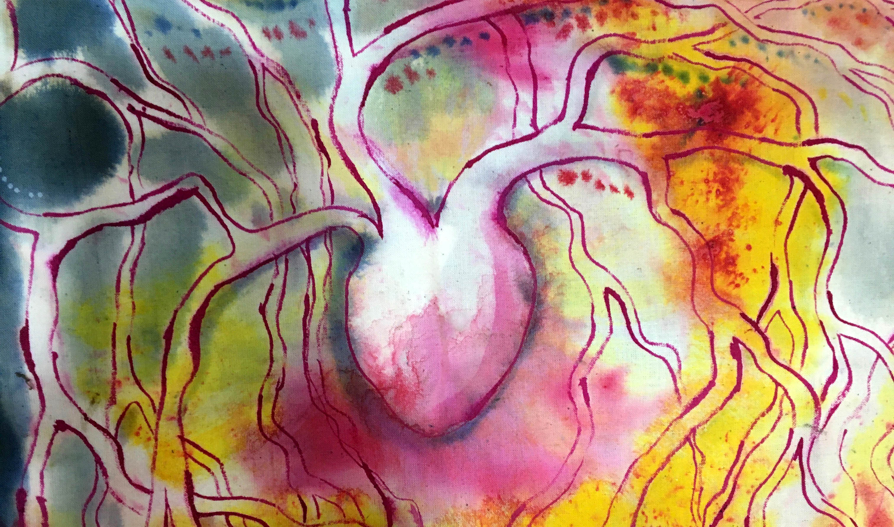 colourful painting of heart