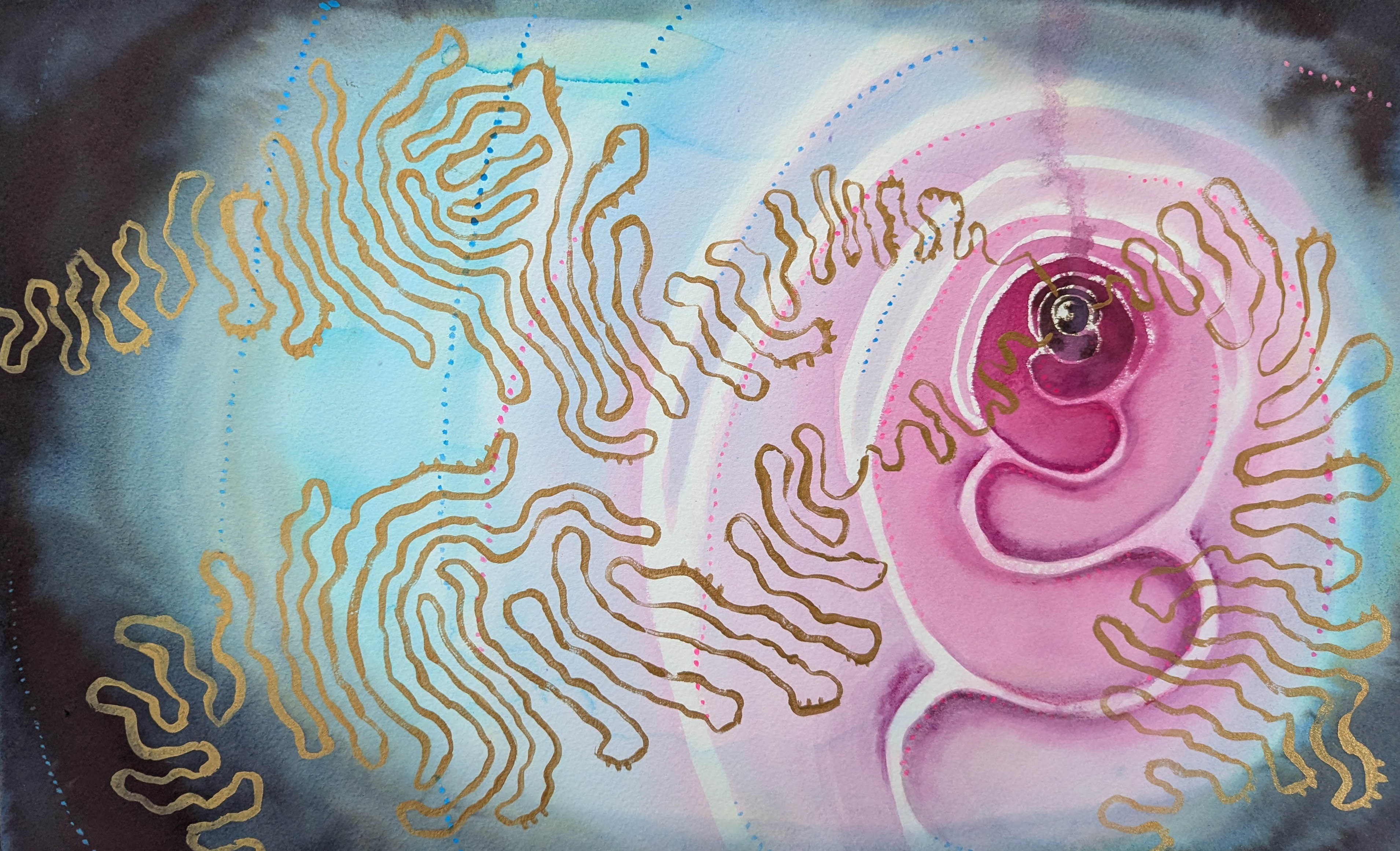 abstract swirling colourful painting